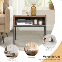 Load image into Gallery viewer, Stackable Night Stand Shelf Accent Table with Metal Frame