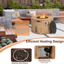 Load image into Gallery viewer, 40 Inch Round Propane Gas Fire Pit Table Wood-Like Surface with Laval Rock PVC Cover