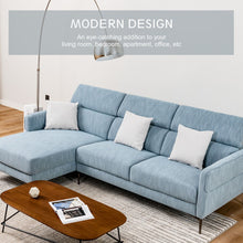 Load image into Gallery viewer, 105 Inch L-Shaped Sectional Sofa with Oversized Chaise Lounge and 3 Adjustable Headrests-Blue