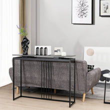 Load image into Gallery viewer, Entrance Couch Table with Narrow Faux Marble Top for Living Room and Hallway-Black