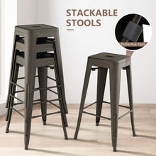 Load image into Gallery viewer, 30 Inch Bar Stools Set of 4 with Square Seat and Handling Hole-Gun