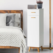 Load image into Gallery viewer, Waterproof Bathroom Cabinet with Adjustable Shelves and Sliding Drawer-White