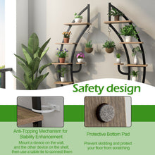 Load image into Gallery viewer, 6 Tier 9 Potted Metal Plant Stand Holder Display Shelf with Hook-Natural