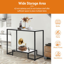 Load image into Gallery viewer, Entryway Console Sofa Side Table with Tempered Glass-Black