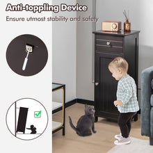 Load image into Gallery viewer, Wooden Bathroom Floor Storage Cabinet with Drawer and Shelf-Brown