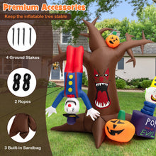 Load image into Gallery viewer, 8 Feet Halloween Inflatable Tree Giant Blow-up Spooky Dead Tree with Pop-up Clowns