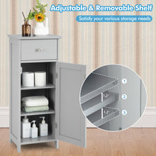 Load image into Gallery viewer, Wooden Bathroom Floor Storage Cabinet with Drawer and Shelf-Gray