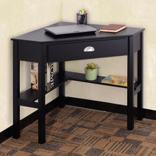 Load image into Gallery viewer, Corner Wooden PC Laptop Computer Desk-Black