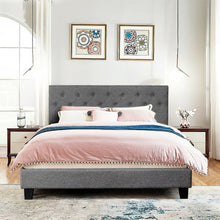 Load image into Gallery viewer, Queen Size Upholstered Panel Bed With Linen Panel