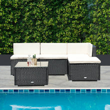 Load image into Gallery viewer, Modern Wicker Coffee Table Sofas Rattan Furniture with Sponge Cushions