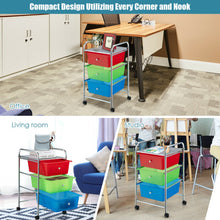 Load image into Gallery viewer, 3-Drawer Rolling Storage Cart with Plastic Drawers for Office-RGB