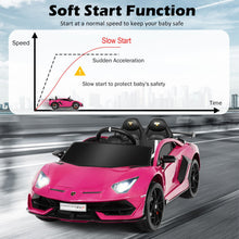 Load image into Gallery viewer, 12 V Lamborghini Licensed Kids Ride-On Car with Trunk and Music Function-Pink