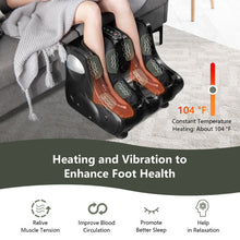 Load image into Gallery viewer, Foot and Calf Massager with Heat Vibration Deep Kneading and Shiatsu-Black