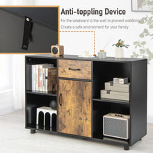 Load image into Gallery viewer, 48 Inch Industrial Buffet Sideboard with 4 Open Cubbies