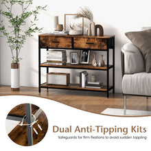 Load image into Gallery viewer, Console Table with Folding Fabric Drawers for Entryway-Rustic Brown