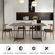 Load image into Gallery viewer, 6 Person Industrial Dining Table Rectangular Kitchen Table with Metal Frame-Light Brown Desk
