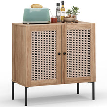 Load image into Gallery viewer, Kitchen Sideboard with 2 Rattan Doors and Adjustable Shelf-Natural