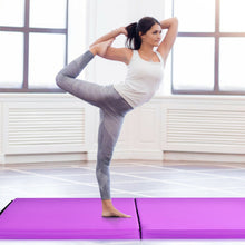 Load image into Gallery viewer, 6 x 2 Feet Gymnastic Mat with Carrying Handles for Yoga-Purple