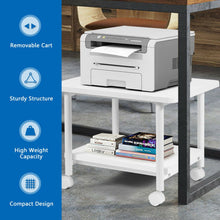 Load image into Gallery viewer, Under Desk Printer Stand with 360° Swivel Casters-White