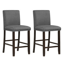 Load image into Gallery viewer, Set of 2 Bar Stools Linen Fabric Counter Height Chairs for Kitchen Island