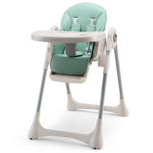 Load image into Gallery viewer, Baby Folding High Chair Dining Chair with Adjustable Height and Footrest-Green