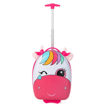 Load image into Gallery viewer, 16 Inch Kids Rolling Luggage with 2 Flashing Wheels and Telescoping Handle-Pink