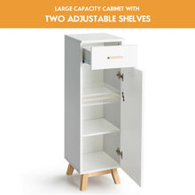 Load image into Gallery viewer, Waterproof Bathroom Cabinet with Adjustable Shelves and Sliding Drawer-White