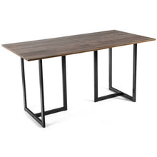 Load image into Gallery viewer, 6 Person Industrial Dining Table Rectangular Kitchen Table with Metal Frame-Light Brown Desk