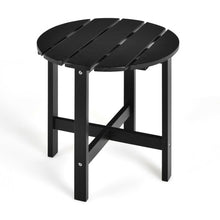 Load image into Gallery viewer, 18 Inch Patio Round Side Wooden Slat End Coffee Table for Garden-Black