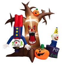 Load image into Gallery viewer, 8 Feet Halloween Inflatable Tree Giant Blow-up Spooky Dead Tree with Pop-up Clowns