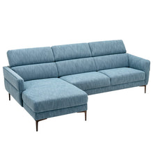 Load image into Gallery viewer, 105 Inch L-Shaped Sectional Sofa with Oversized Chaise Lounge and 3 Adjustable Headrests-Blue
