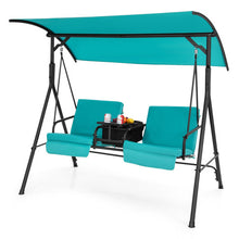 Load image into Gallery viewer, Porch Swing Chair with Adjustable Canopy-Turquoise