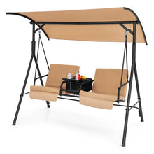 Load image into Gallery viewer, Porch Swing Chair with Adjustable Canopy-Beige