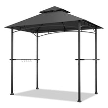 Load image into Gallery viewer, 8 x 5 Feet Outdoor Barbecue Grill Gazebo Canopy Tent BBQ Shelter-Dark Gray
