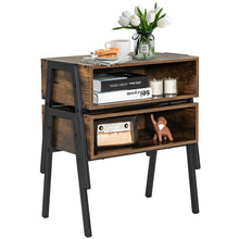 Load image into Gallery viewer, 2 Pieces Stackable Night Stand Bedside End Table Set