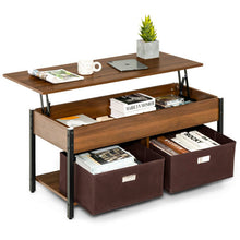Load image into Gallery viewer, Lift Top Coffee Table Central Table with Drawers and Hidden Compartment for Living Room-Brown