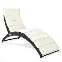 Load image into Gallery viewer, Folding Patio Rattan Lounge Cushioned Portable Chair