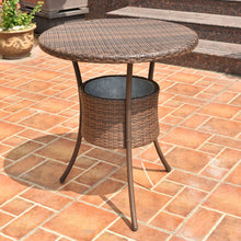 Load image into Gallery viewer, 32" Outdoor Patio Rattan Cooler Table