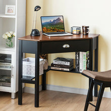 Load image into Gallery viewer, Corner Wooden PC Laptop Computer Desk-Coffee