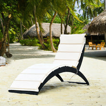 Load image into Gallery viewer, Folding Patio Rattan Lounge Cushioned Portable Chair