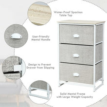 Load image into Gallery viewer, Nightstand Side Table Storage Tower Dresser Chest with 3 Drawers-Gray