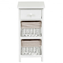 Load image into Gallery viewer, 2Pcs Bedroom Bedside End Table with Drawer Baskets-White