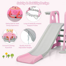 Load image into Gallery viewer, 3 in 1 Toddler Climber and Swing Set Slide Playset-Pink