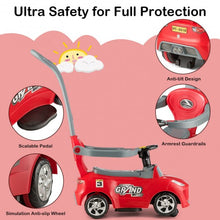 Load image into Gallery viewer, 3 in 1 Kids Ride on Push Car Stroller Toddler Wagon-Red