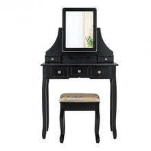 Load image into Gallery viewer, 5 Drawers Removable Box Makeup Dressing Vanity Set-Black