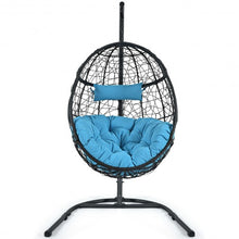 Load image into Gallery viewer, Hanging Cushioned Hammock Chair with Stand-Blue