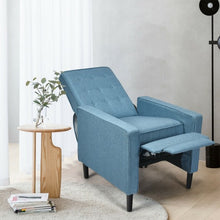 Load image into Gallery viewer, Mid-Century Push Back Recliner Chair -Blue