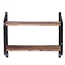Load image into Gallery viewer, 2-Tier Rustic Wall Mounted Floating Shelf Multi-purpose Storage