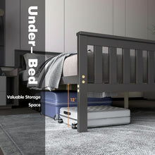 Load image into Gallery viewer, Queen Wood Platform Bed with Headboard