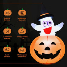 Load image into Gallery viewer, 5 Ft Halloween Blow-up Inflatable Ghost with LED Bulb